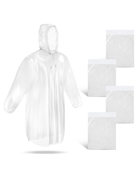 Guirnd Ponchos Desechables Transparentes para Adultos - 4 Piezas