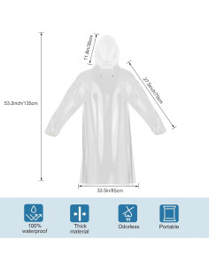 Guirnd Ponchos Desechables Transparentes para Adultos - 4 Piezas 2