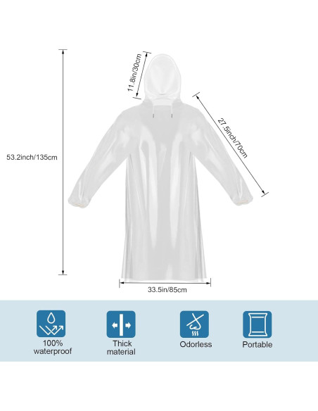 Guirnd Ponchos Desechables Transparentes para Adultos - 4 Piezas
