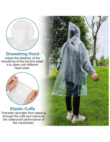 Guirnd Ponchos Desechables Transparentes para Adultos - 4 Piezas