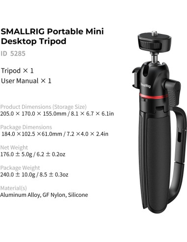 Trípode Mini Extensible SmallRig 5285 para Cámara y Smartphone