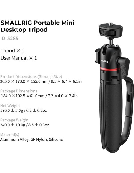 Trípode Mini Extensible SmallRig 5285 para Cámara y Smartphone