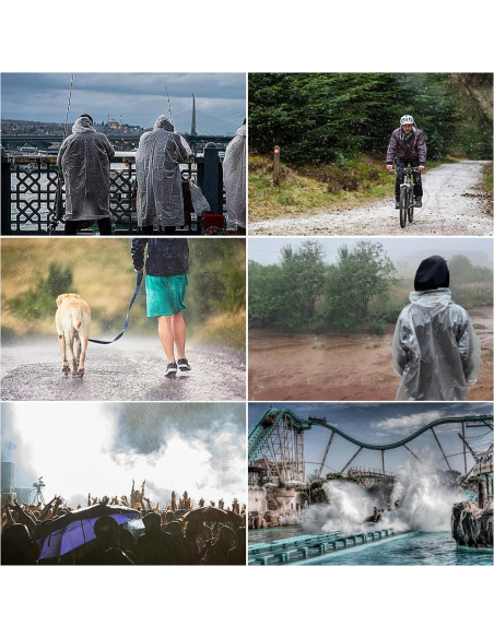 Guirnd Ponchos Desechables Transparentes para Adultos - 4 Piezas