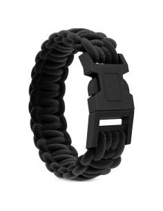 Pulsera de Supervivencia NADOBA de Paracord Negra 24.1 cm