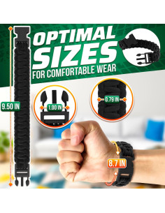 Pulsera de Supervivencia NADOBA de Paracord Negra 24.1 cm 2