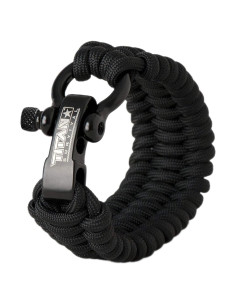 Pulsera de Supervivencia Titan Paracord Negra Grande 20-22 cm