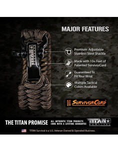 Pulsera de Supervivencia Titan Paracord Negra Grande 20-22 cm 2