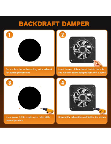 Ventilador Extractor de Cocina YOZON 8" 700 CFM 50W