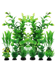 Decoraciones para Acuarios PietyPet - 10 Plantas Verdes