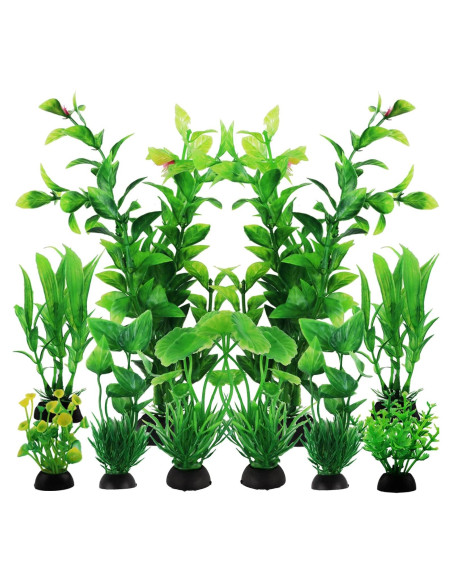 Decoraciones para Acuarios PietyPet - 10 Plantas Verdes