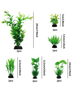 Decoraciones para Acuarios PietyPet - 10 Plantas Verdes 2