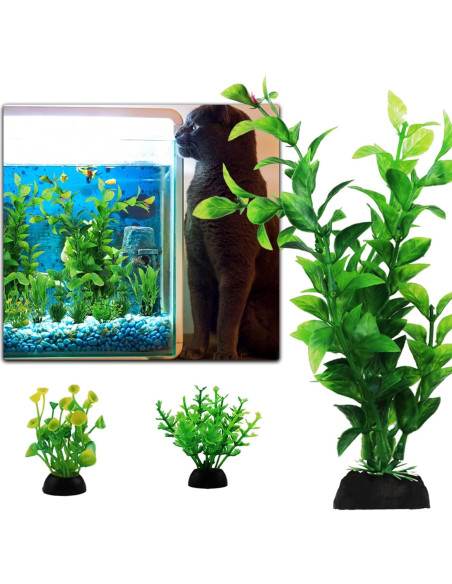 Decoraciones para Acuarios PietyPet - 10 Plantas Verdes