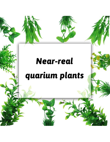Decoraciones para Acuarios PietyPet - 10 Plantas Verdes