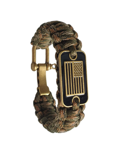 Pulsera Táctica de Supervivencia VAYOBOO Camuflaje Verde L