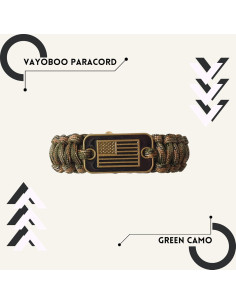 Pulsera Táctica de Supervivencia VAYOBOO Camuflaje Verde L 2