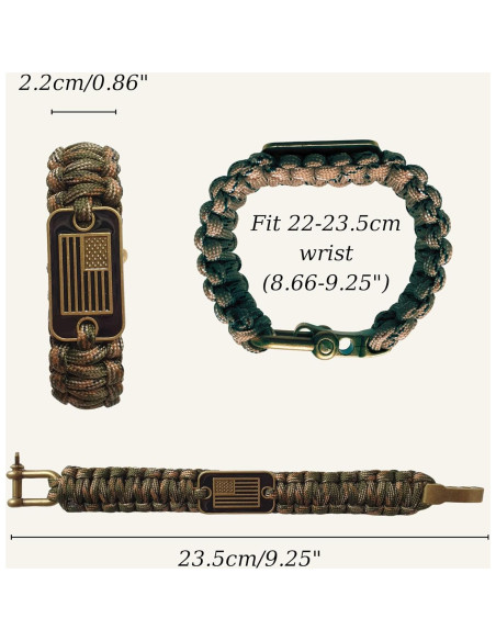 Pulsera Táctica de Supervivencia VAYOBOO Camuflaje Verde L