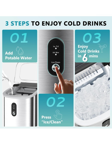 Máquina de Hielo EUHOMY IM-18SX 11.89 kg/día Portátil