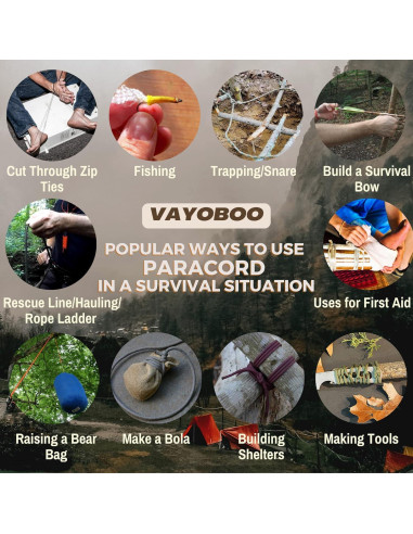 Pulsera Táctica de Supervivencia VAYOBOO Camuflaje Verde L