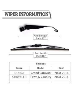 Juego de tuercas HODEE para limpiaparabris trasero Dodge 2