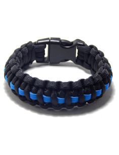 Pulsera de Supervivencia Paracord Negra Táctica 22.86 cm