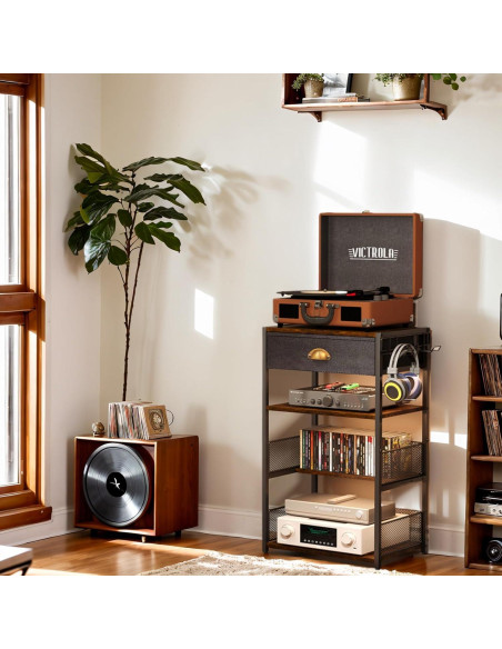 Soporte de Medios Hongtamoya CD-YXJ01 con Cajón y 4 Niveles