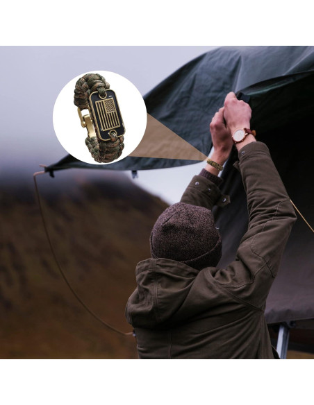 Pulsera Táctica de Supervivencia VAYOBOO Camuflaje Verde L