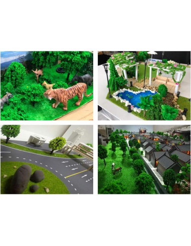 MOMOONNON 36 Árboles de Modelo Verde 3.5-15 cm para Diorama