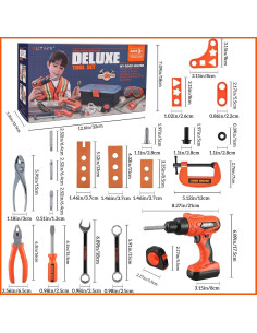 Juego de Herramientas Elitoky 35 PCS con Taladro para Niños 2