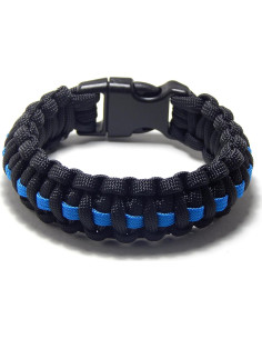 Pulsera de Supervivencia Paracord Negra Táctica 22.86 cm 2