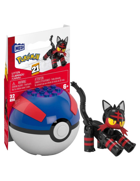 Kit de Construcción MEGA Pokémon Litten 32 Piezas Mattel