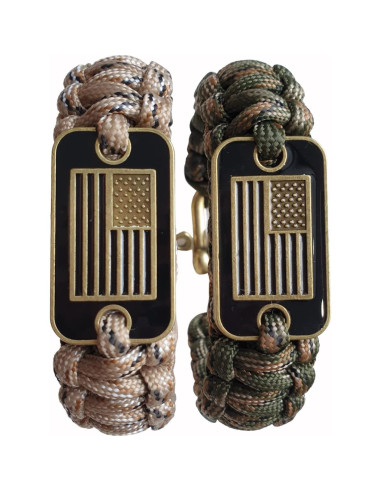 Pulsera Táctica de Supervivencia VAYOBOO Camuflaje Verde L