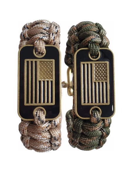 Pulsera Táctica de Supervivencia VAYOBOO Camuflaje Verde L