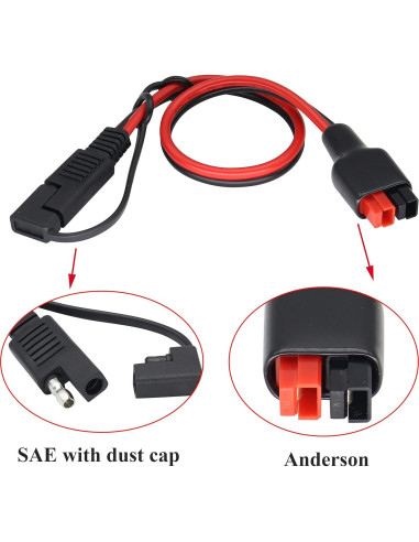 Adaptador Solar SAE a Anderson 12AWG 30 cm HCFeng