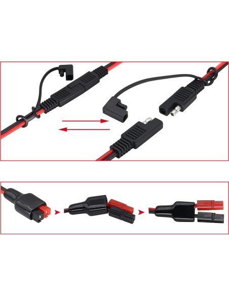 Adaptador Solar SAE a Anderson 12AWG 30 cm HCFeng Adaptador Solar SAE a Anderson 12AWG 30 cm HCFeng