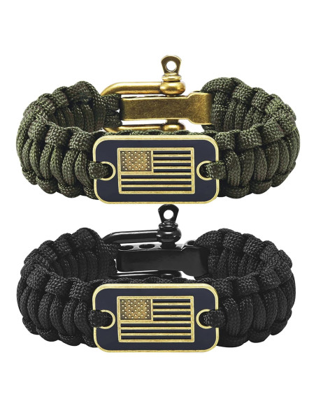 Pulsera de Supervivencia Onewly con Bandera EE. UU. - Talla L