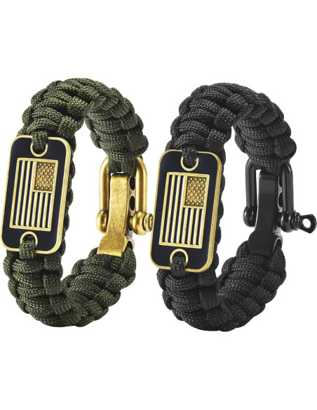 Pulsera de Supervivencia Onewly con Bandera EE. UU. - Talla L