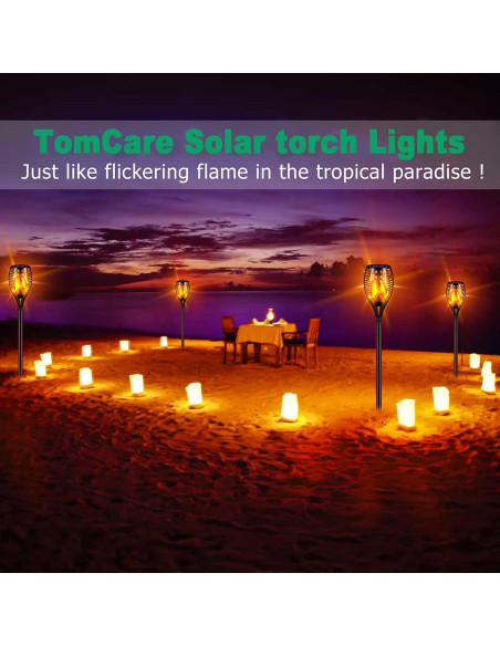 Antorchas Solares TomCare 4 Piezas 109 cm Llamas LED