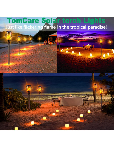 Antorchas Solares TomCare 4 Piezas 109 cm Llamas LED