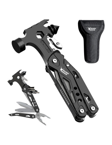 Multiherramienta Rush Deer 16 en 1, Martillo y Cuchillo Utilitario