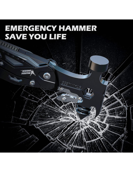 Multiherramienta Rush Deer 16 en 1, Martillo y Cuchillo Utilitario