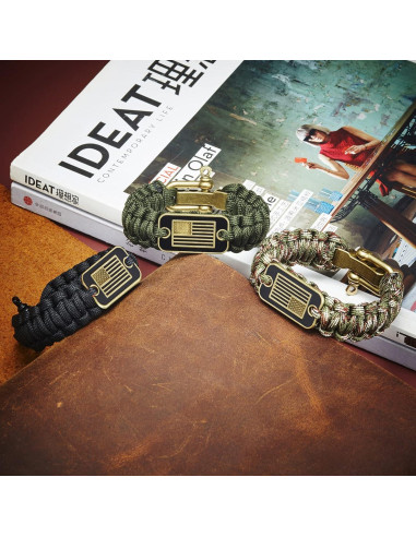 Pulsera de Supervivencia Onewly con Bandera EE. UU. - Talla L