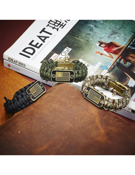 Pulsera de Supervivencia Onewly con Bandera EE. UU. - Talla L