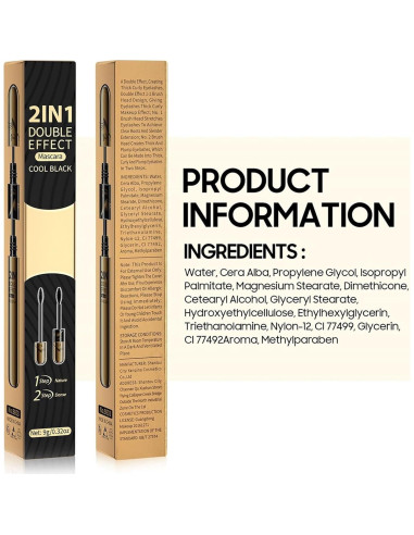 Máscara 2-en-1 Fanterday para Pestañas Dramáticas 14cm