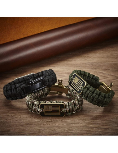 Pulsera de Supervivencia Onewly con Bandera EE. UU. - Talla L