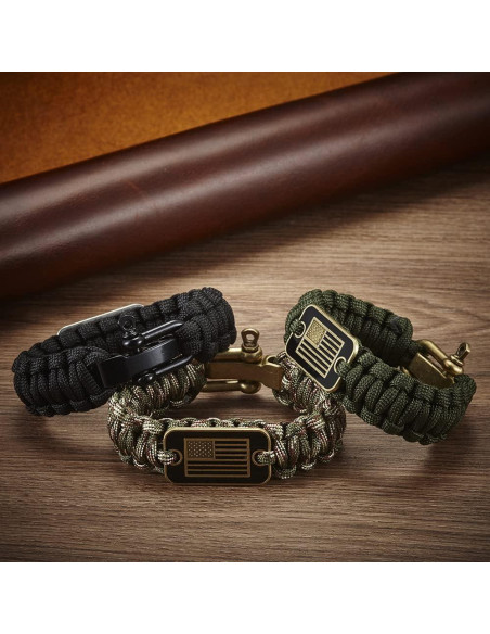 Pulsera de Supervivencia Onewly con Bandera EE. UU. - Talla L