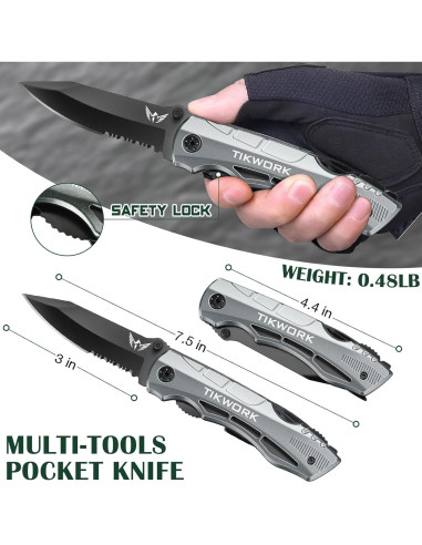 Cuchillo de bolsillo TIKWORK multitool para hombres 0.41 kg