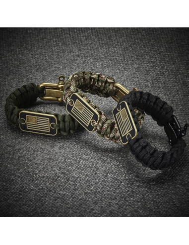 Pulsera de Supervivencia Onewly con Bandera EE. UU. - Talla L