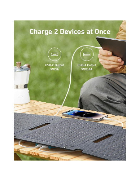 Panel Solar Anker Solix PS30, Cargador Plegable 30W IP65 Panel Solar Anker Solix PS30, Cargador Plegable 30W IP65