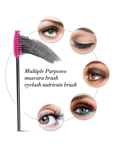 300 Varitas Desechables para Pestañas - Rojo - Suministros