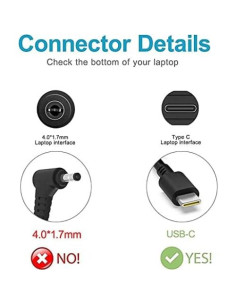 Cargador USB C 65W DMKAOLLK para Lenovo Yoga y ThinkPad 2